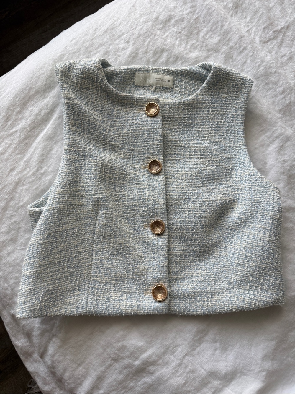 Zara textured button down top